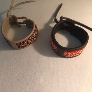 Set of 2 Leather Bracelets